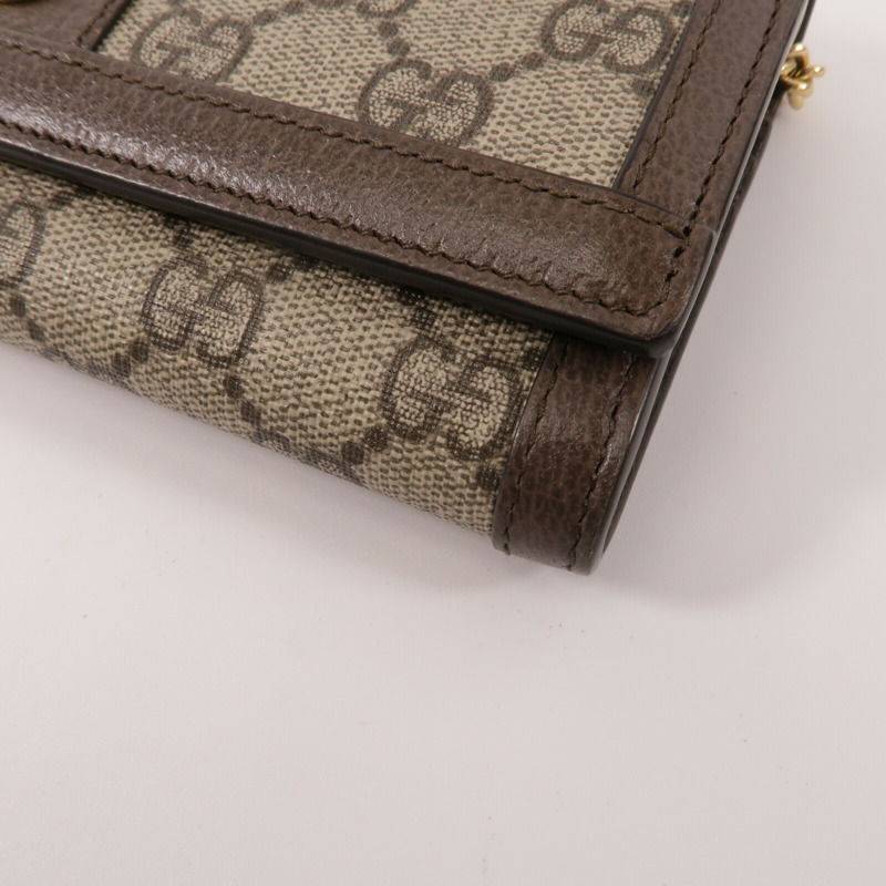 GUCCI 塗層帆布Ophidia Wallet With Chain鏈帶肩背袋-11
