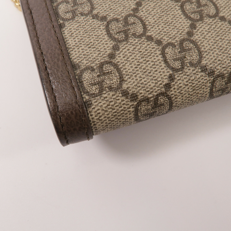 GUCCI 塗層帆布Ophidia Wallet With Chain鏈帶肩背袋-12