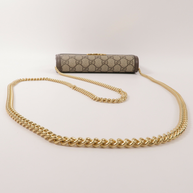 GUCCI 塗層帆布Blondie Wallet With Chain鏈帶肩背袋-7