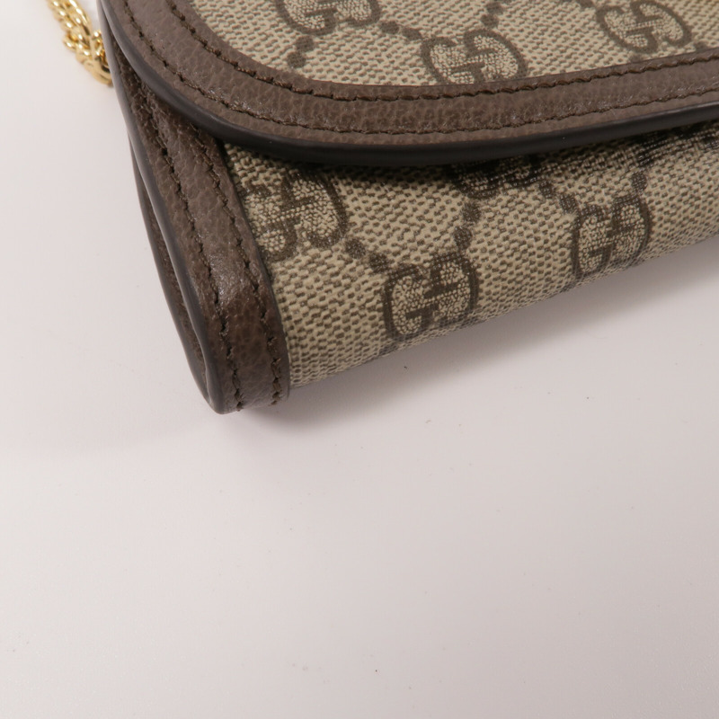 GUCCI 塗層帆布Blondie Wallet With Chain鏈帶肩背袋-8