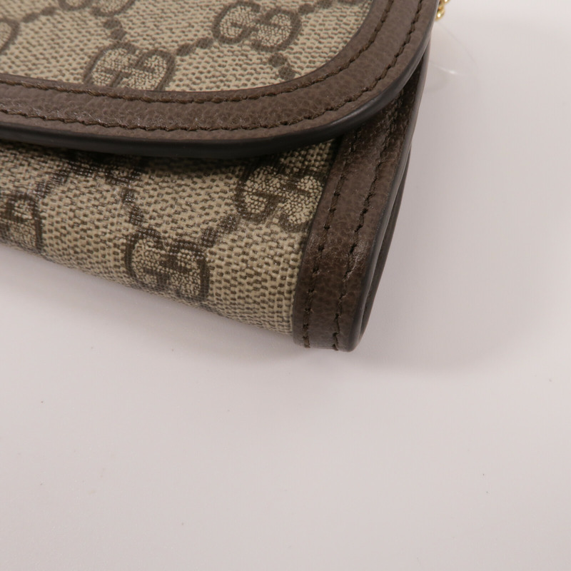 GUCCI 塗層帆布Blondie Wallet With Chain鏈帶肩背袋-9