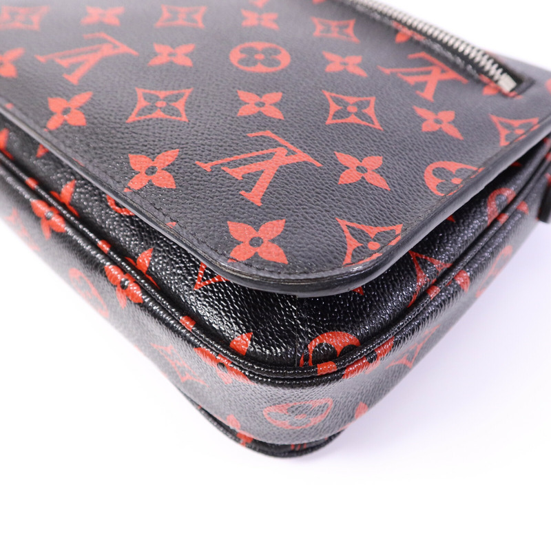 LOUIS VUITTON Monogram Anfleur Rouge Pochette Metis手挽肩背兩用袋-11
