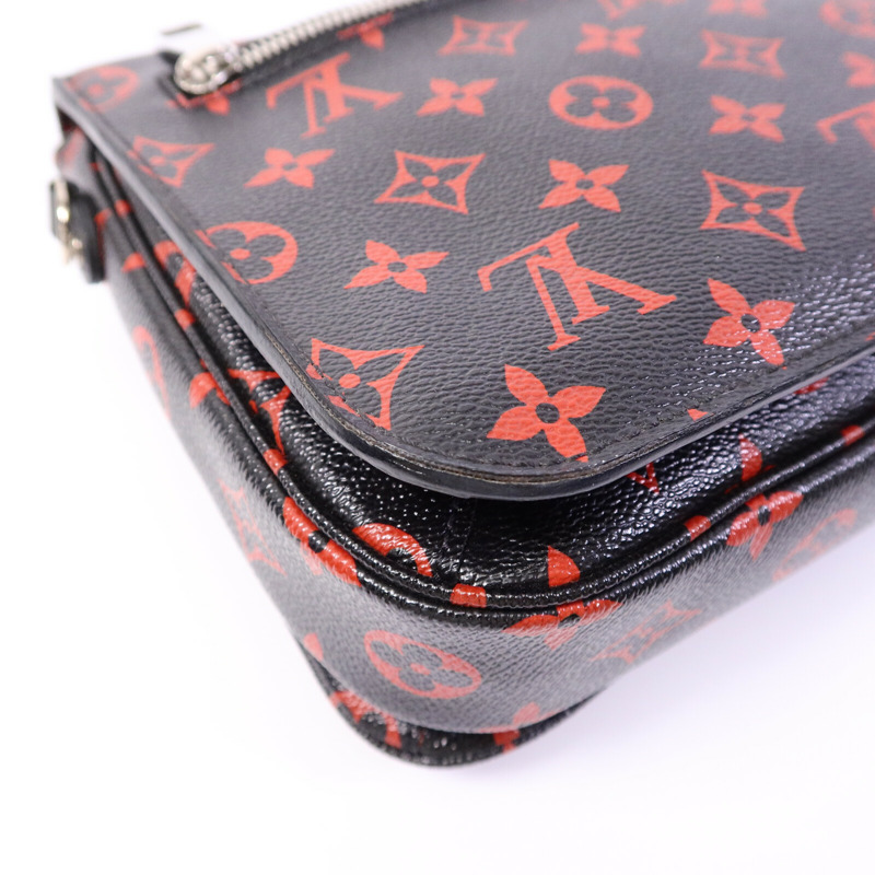 LOUIS VUITTON Monogram Anfleur Rouge Pochette Metis手挽肩背兩用袋-12