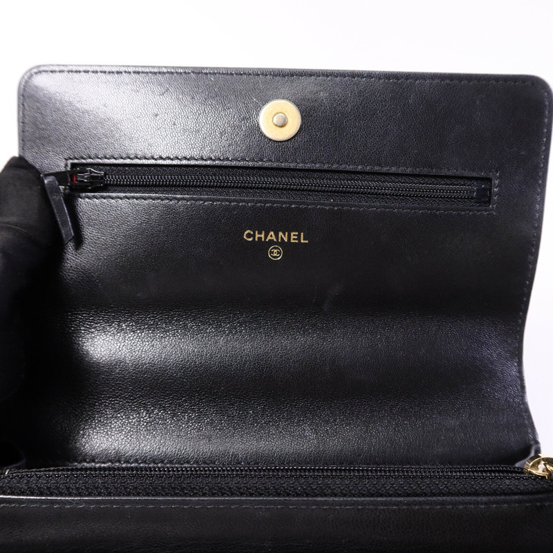 CHANEL 羊皮皮革Chanel 19 WOC鏈帶手挽肩背兩用袋-14