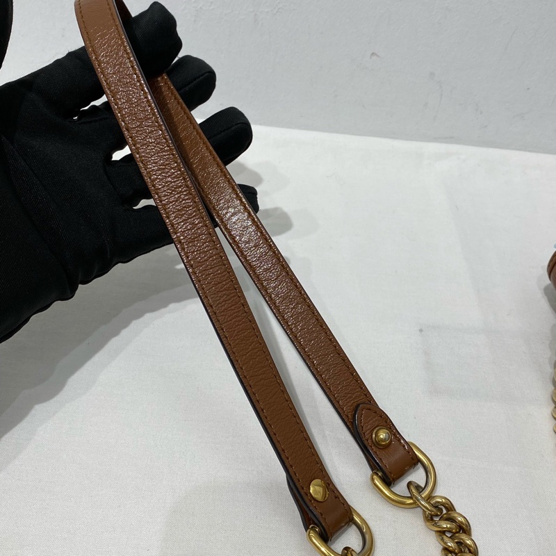 Gucci 古馳 Marmont 馬蒙系列鏈條包 焦糖色 033開 小號 尺寸:22x15x6cm-6