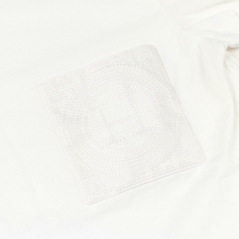 愛馬仕馬賽克連身裙,帶刺繡口袋,3E4509DL,純棉,白色,二手,女款 #34-6