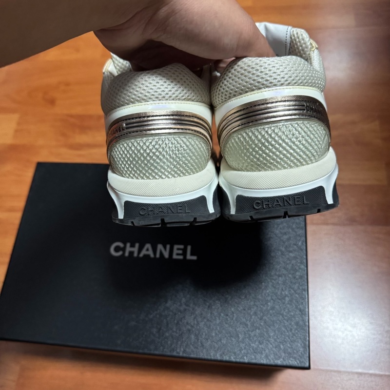 Chanel香奈兒徽標正品運動鞋 銀角大王 白銀色 38碼-4