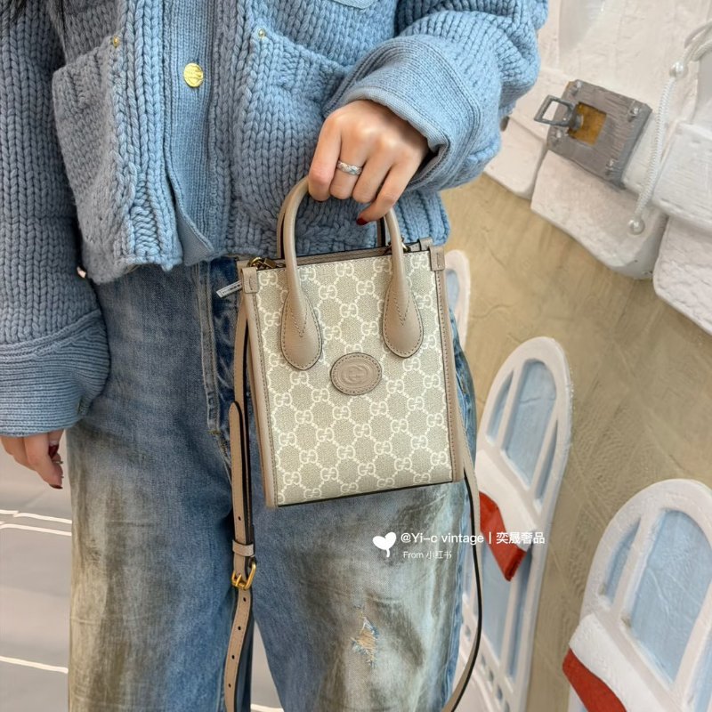 （全新✨適合送禮🎁）🏷Gucci 古馳．Mini Tote 琴譜包 燕麥色-22