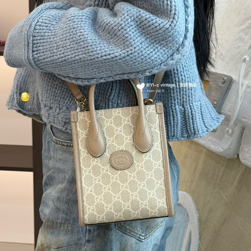 （全新✨適合送禮🎁）🏷Gucci 古馳．Mini Tote 琴譜包 燕麥色-23