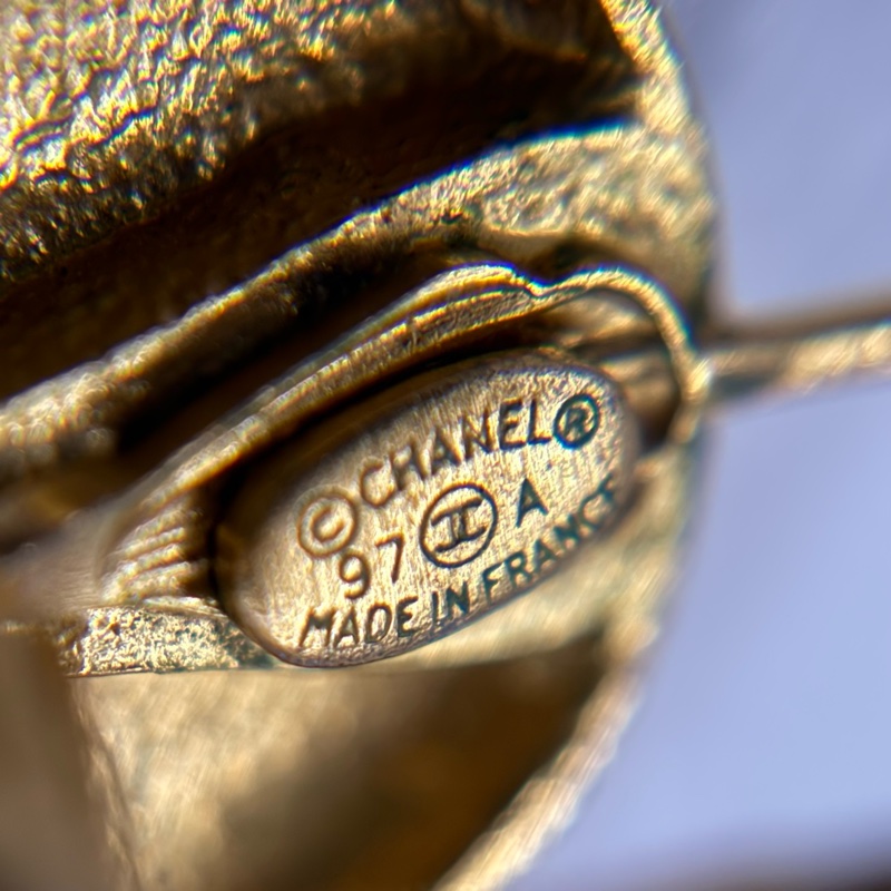 CHANEL 香奈兒 金色雙C LOGO耳環 97A-3