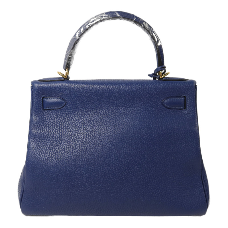 HERMES Togo皮革Kelly 28手挽肩背兩用袋Deep Blue-1