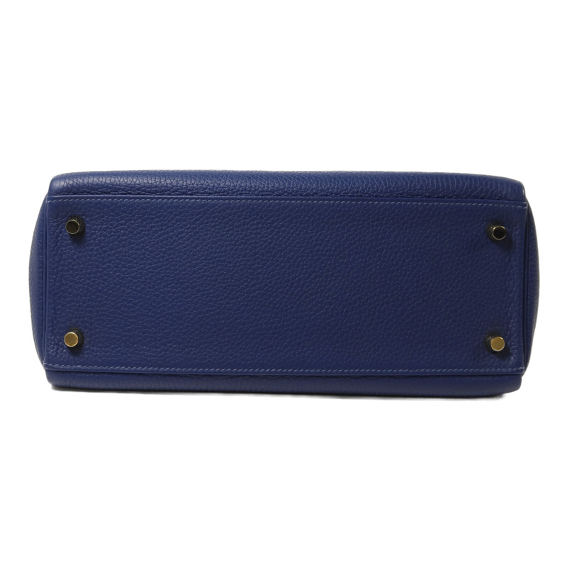 HERMES Togo皮革Kelly 28手挽肩背兩用袋Deep Blue-3