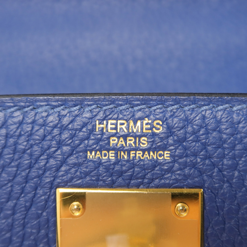 HERMES Togo皮革Kelly 28手挽肩背兩用袋Deep Blue-5