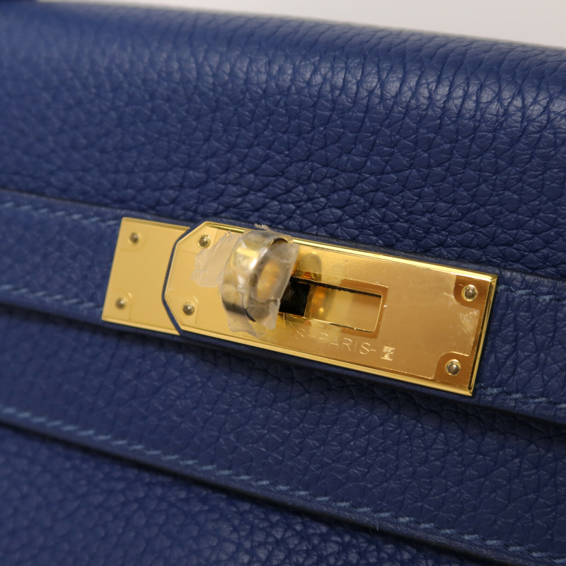 HERMES Togo皮革Kelly 28手挽肩背兩用袋Deep Blue-8