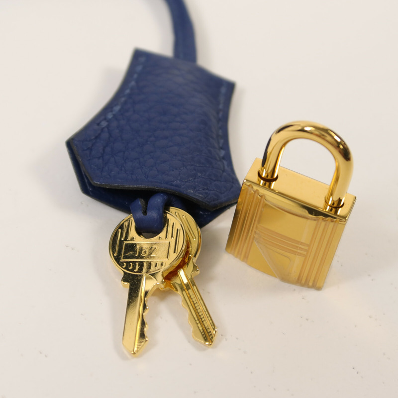 HERMES Togo皮革Kelly 28手挽肩背兩用袋Deep Blue-9