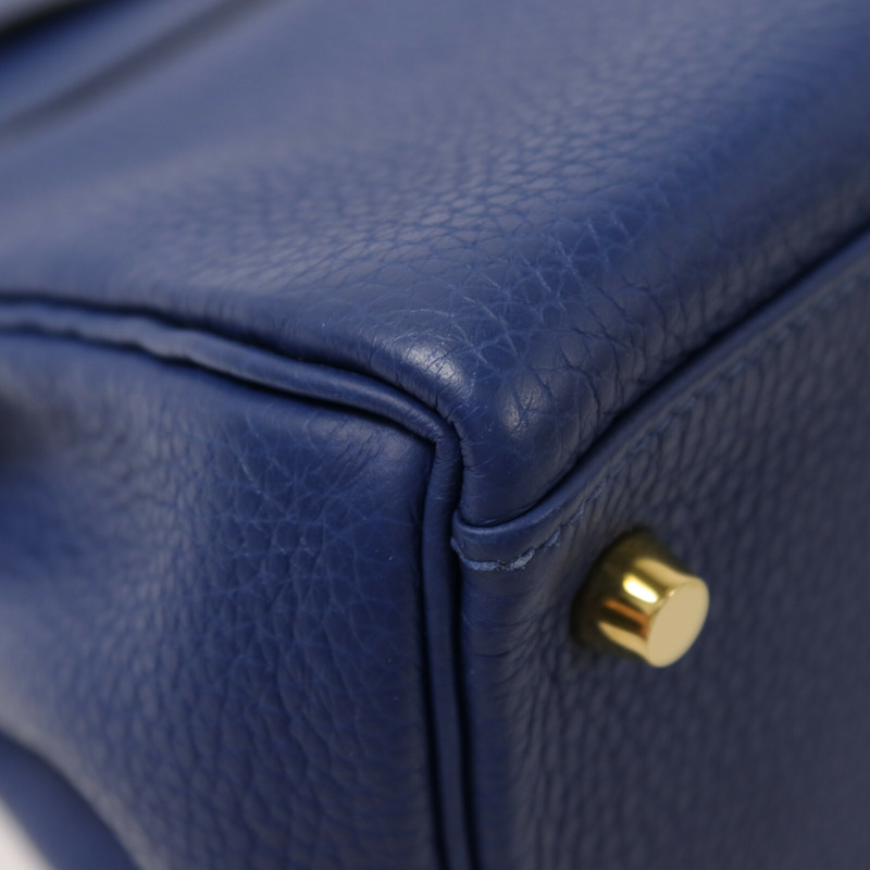 HERMES Togo皮革Kelly 28手挽肩背兩用袋Deep Blue-10