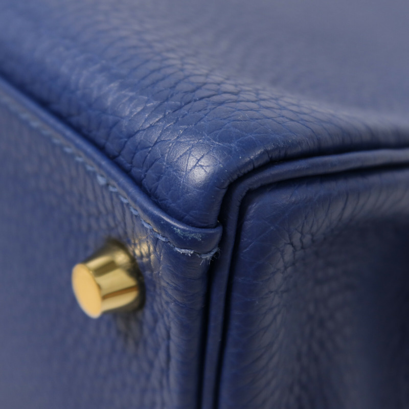 HERMES Togo皮革Kelly 28手挽肩背兩用袋Deep Blue-13