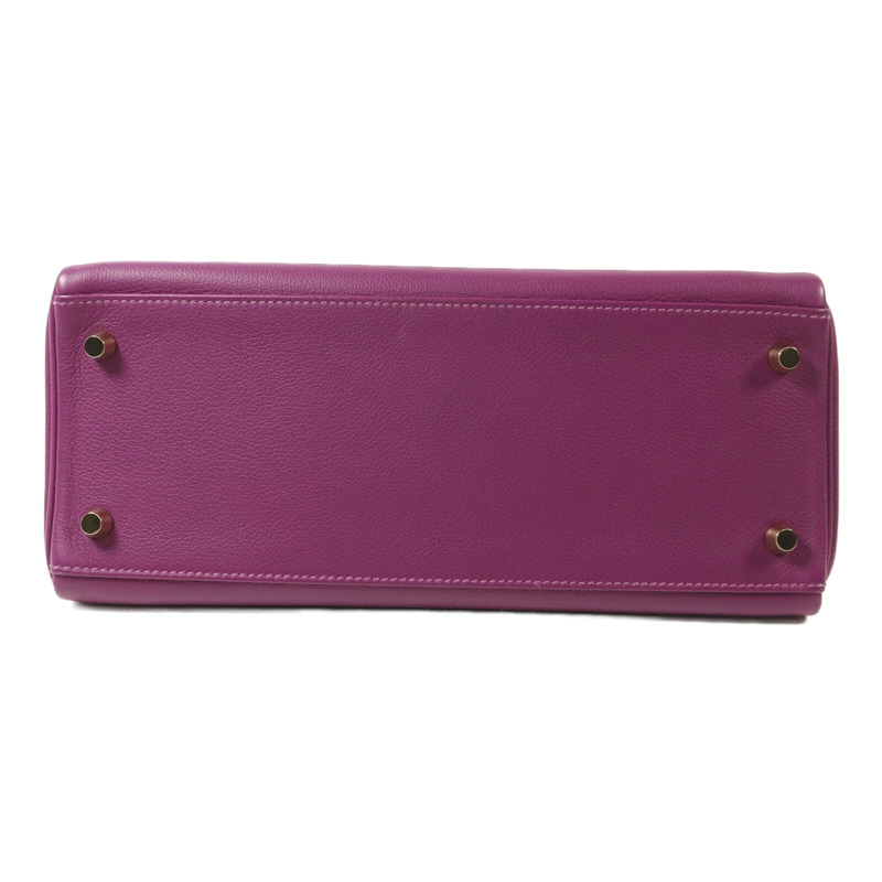 HERMES Evercolor皮革Kelly 28手挽肩背兩用袋Anemone-3
