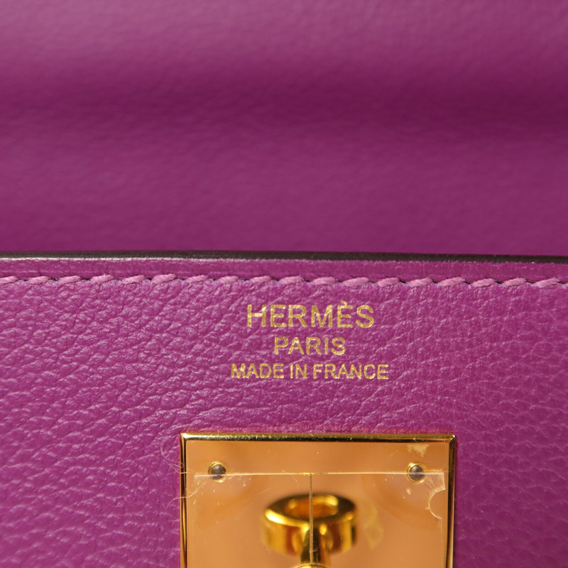 HERMES Evercolor皮革Kelly 28手挽肩背兩用袋Anemone-5