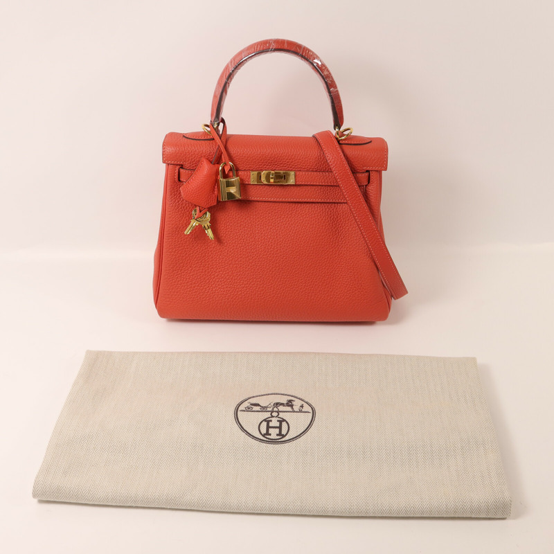 HERMES Clemence皮革Kelly 25手挽肩背兩用袋Rose Jaipur-8