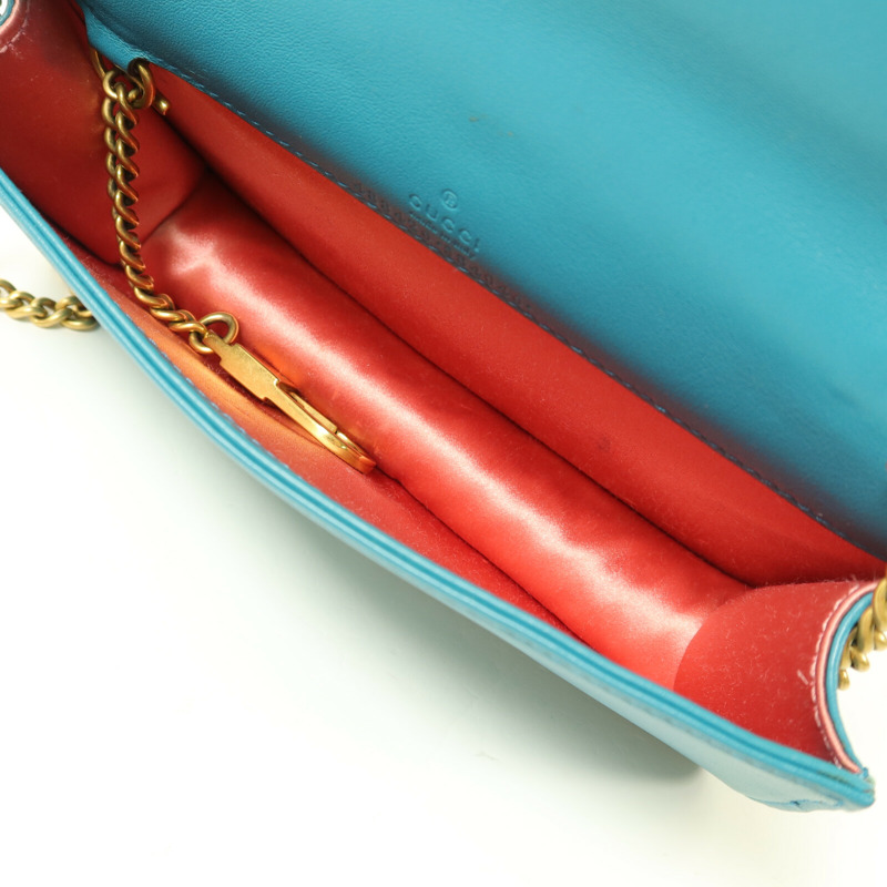 GUCCI 絨布GG Marmont鏈帶肩背袋-4
