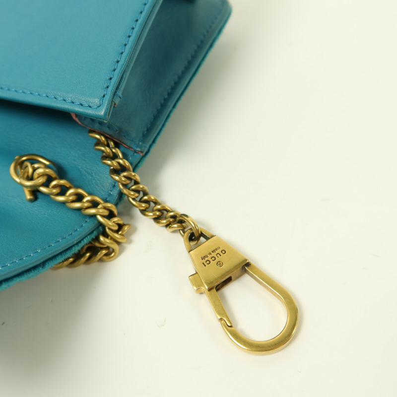 GUCCI 絨布GG Marmont鏈帶肩背袋-13
