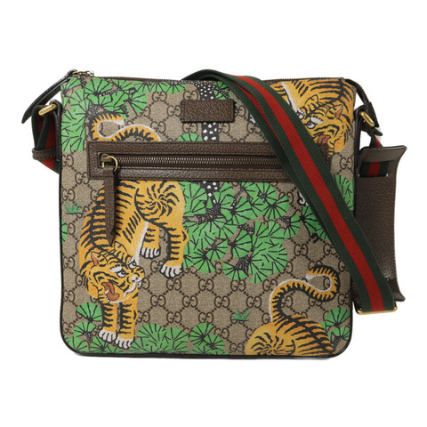 GUCCI 塗層帆布Bengal Tiger Messenger Bag肩背袋