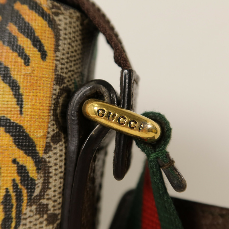 GUCCI 塗層帆布Bengal Tiger Messenger Bag肩背袋-8