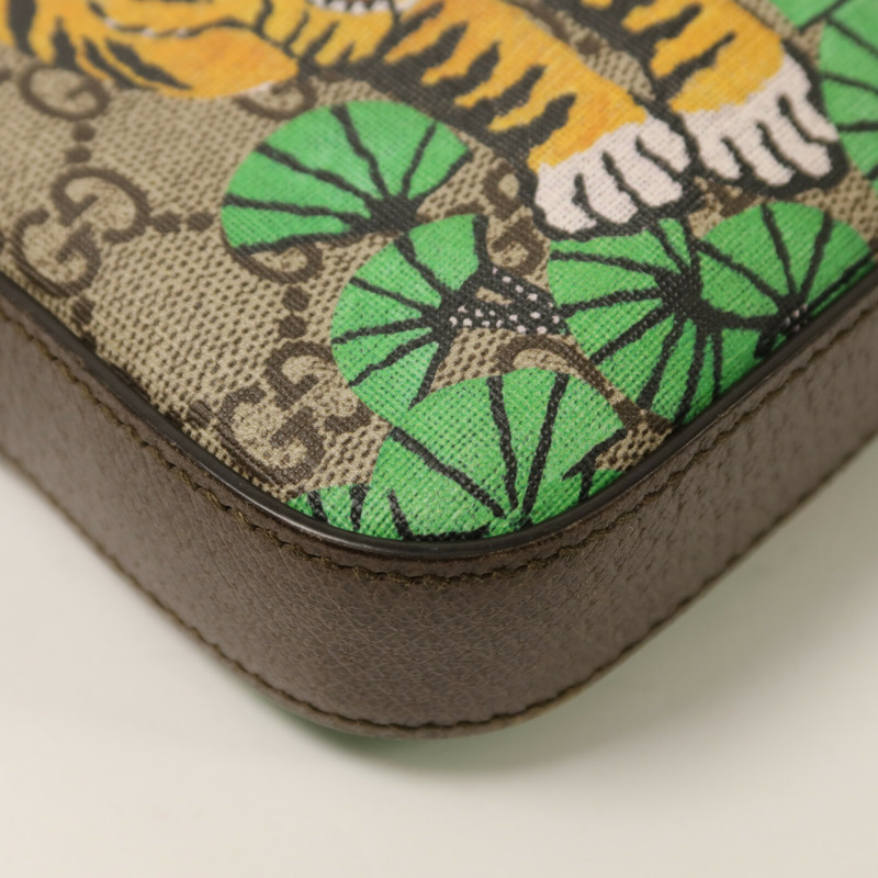 GUCCI 塗層帆布Bengal Tiger Messenger Bag肩背袋-10