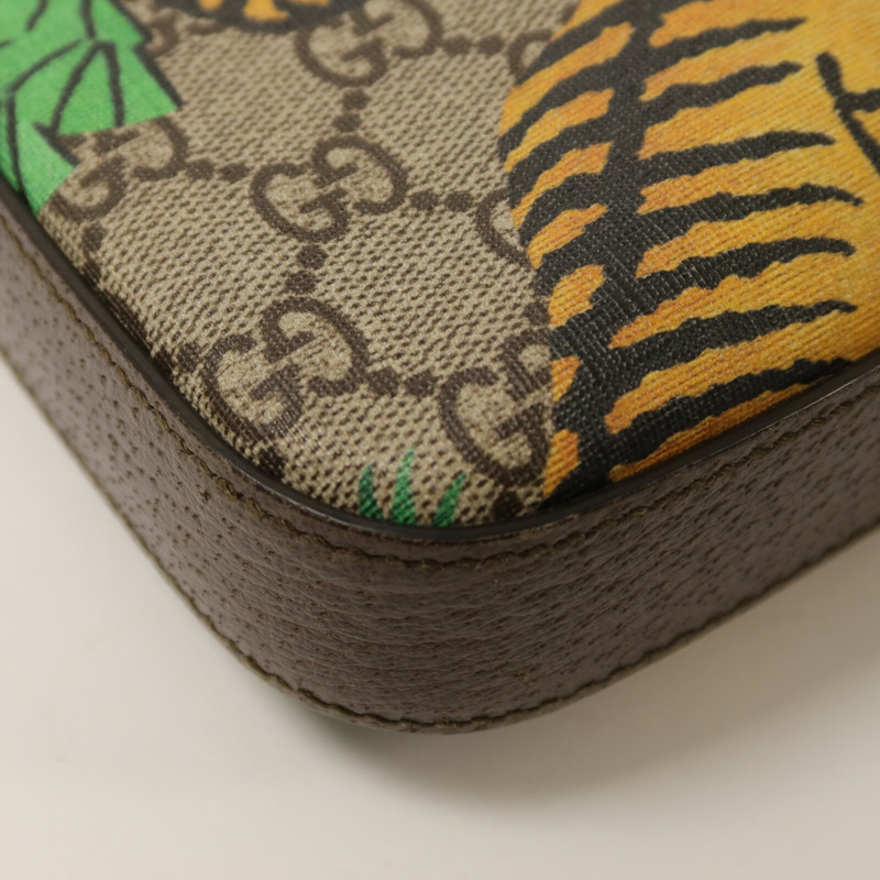 GUCCI 塗層帆布Bengal Tiger Messenger Bag肩背袋-12