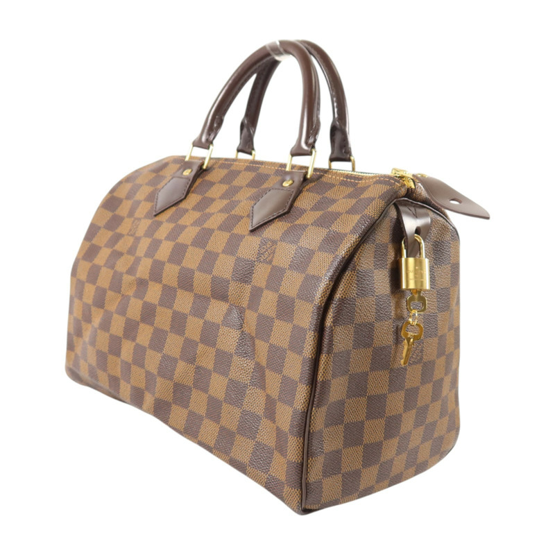 LOUIS VUITTON Damier Speedy 25金扣手挽袋-2