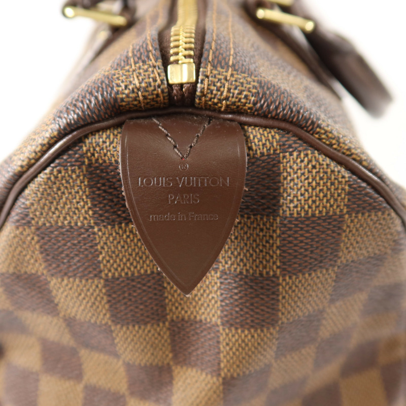 LOUIS VUITTON Damier Speedy 25金扣手挽袋-5