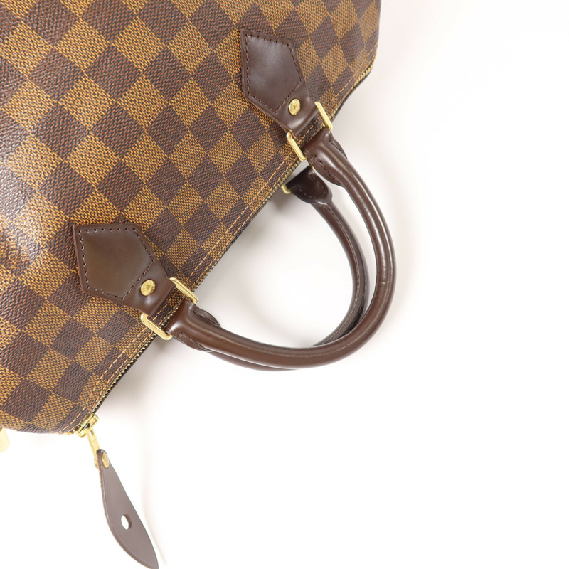LOUIS VUITTON Damier Speedy 25金扣手挽袋-7