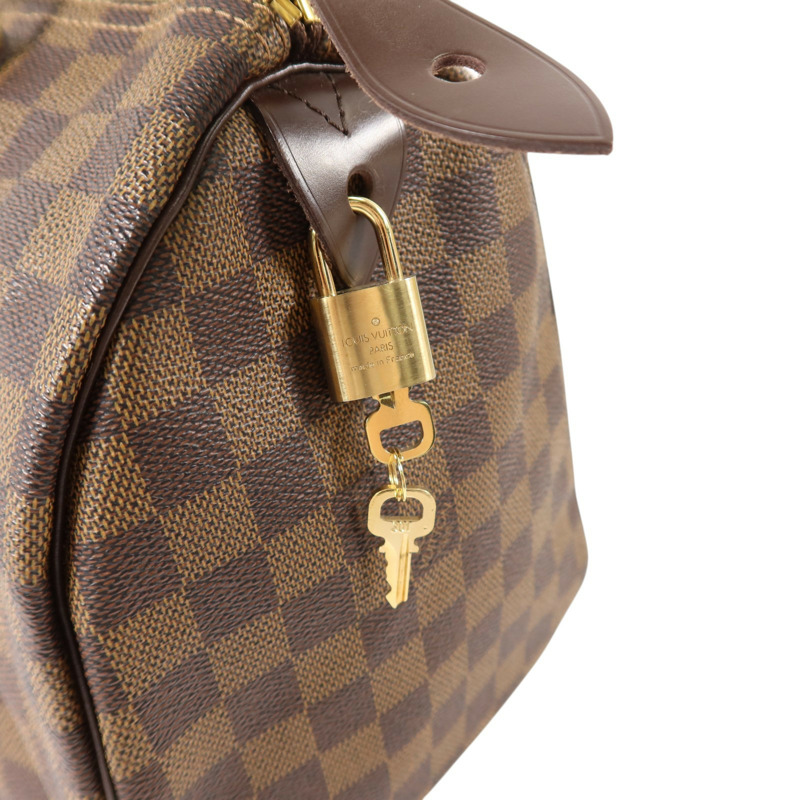 LOUIS VUITTON Damier Speedy 25金扣手挽袋-8