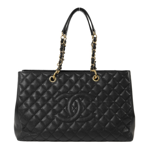 CHANEL 牛皮皮革GST Grand Shopping Tote Bag鏈帶肩背袋