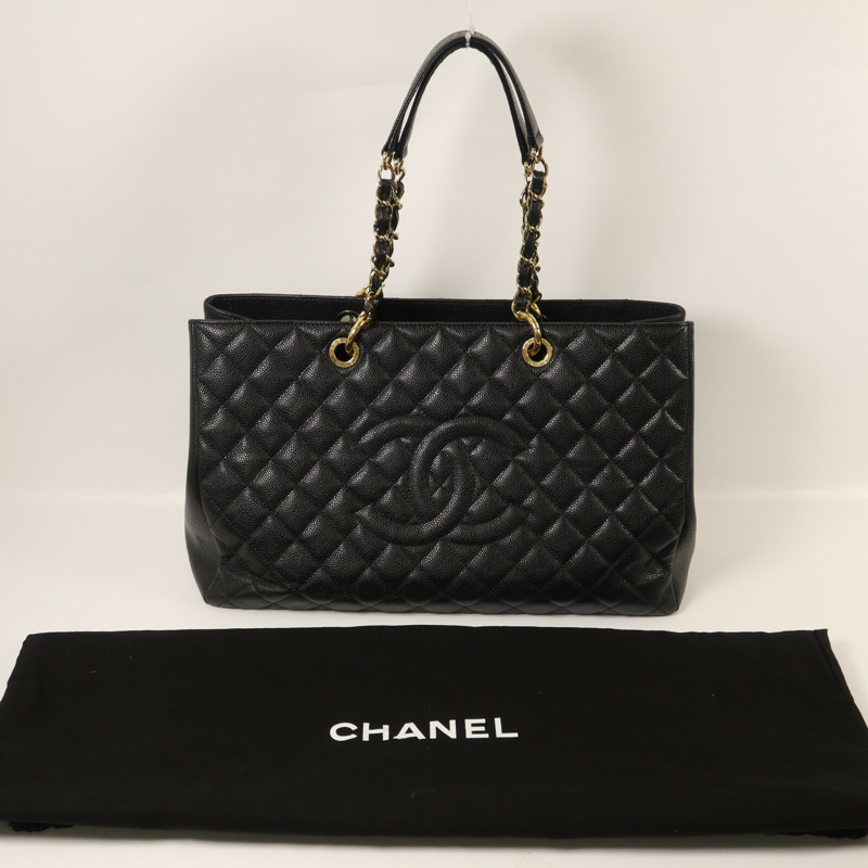CHANEL 牛皮皮革GST Grand Shopping Tote Bag鏈帶肩背袋-8