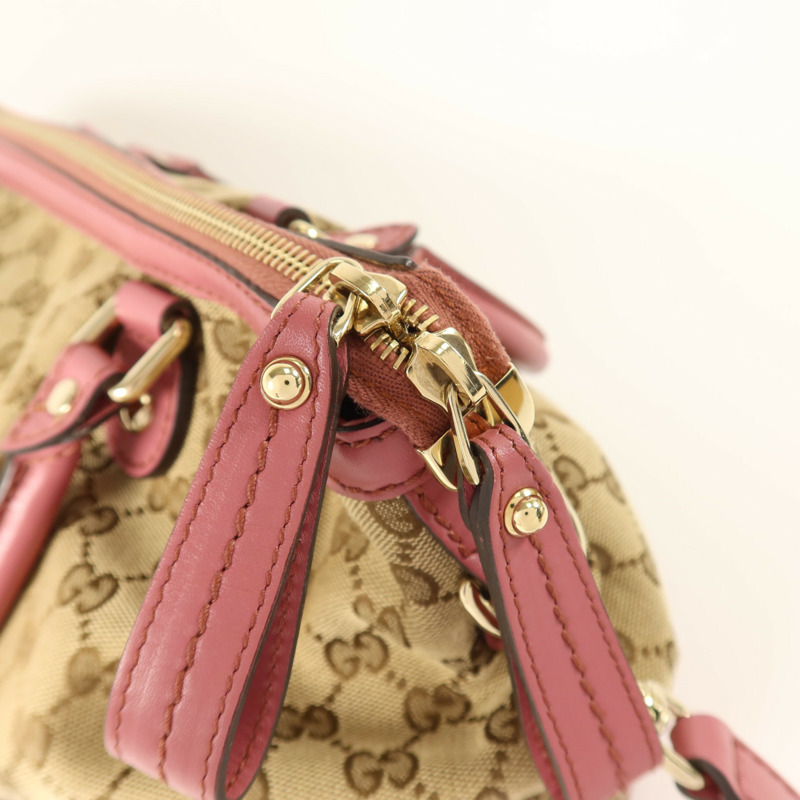 GUCCI GG帆布2Way Shoulder金扣手挽肩背兩用袋-8