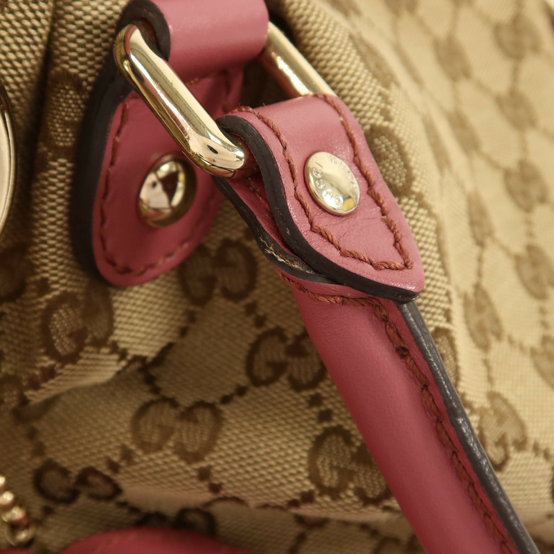 GUCCI GG帆布2Way Shoulder金扣手挽肩背兩用袋-15