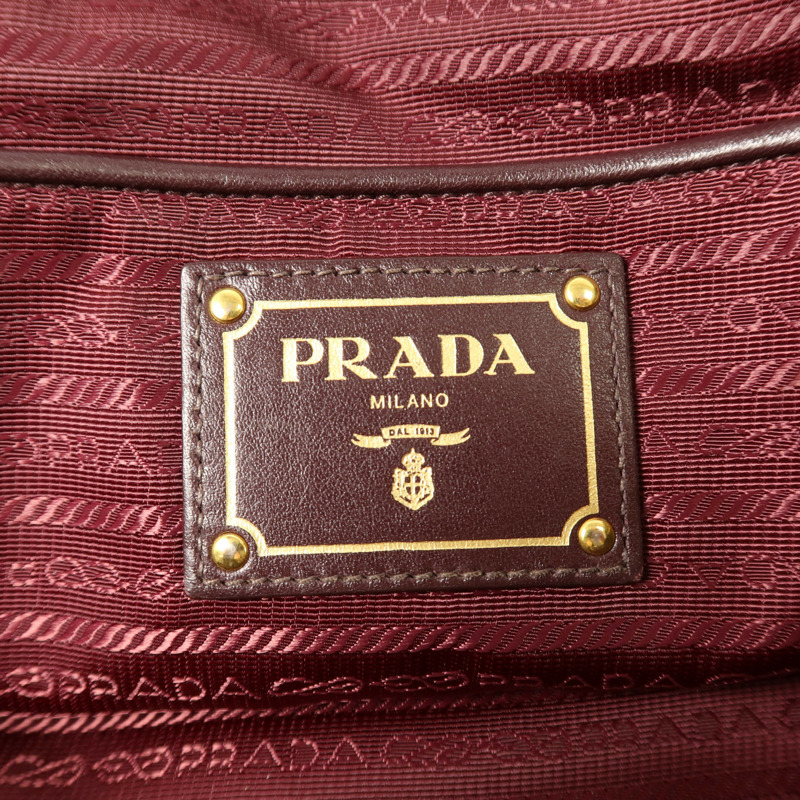 PRADA 尼龍2Way Shoulder金扣肩背袋-5
