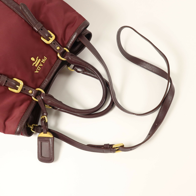 PRADA 尼龍2Way Shoulder金扣肩背袋-6