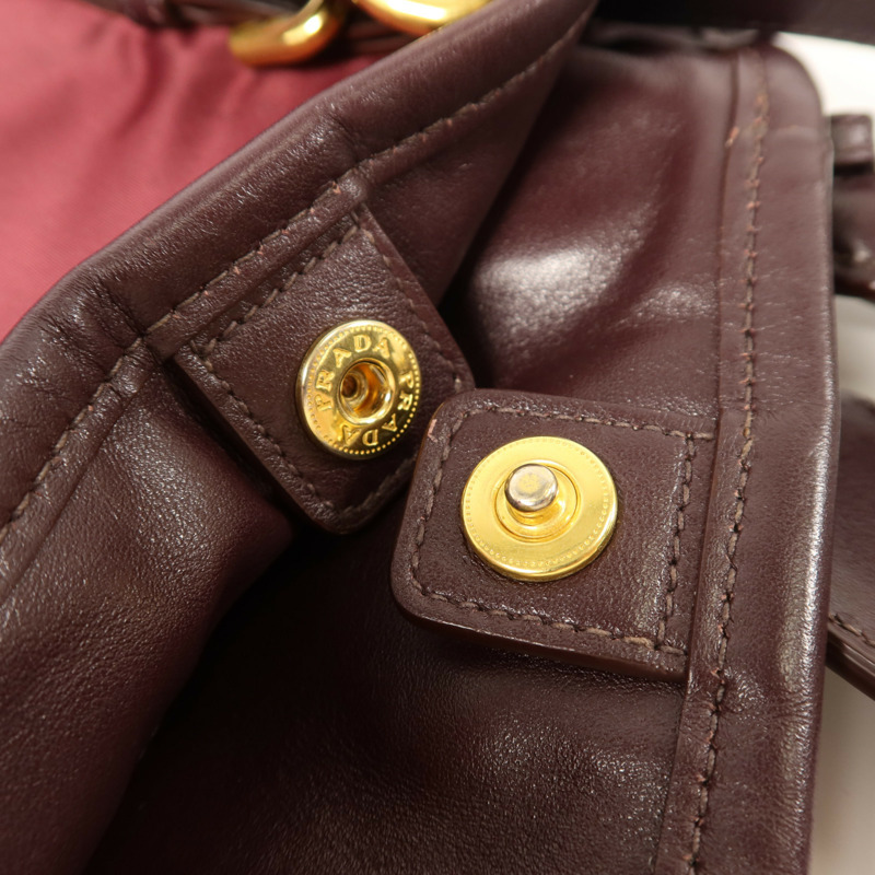 PRADA 尼龍2Way Shoulder金扣肩背袋-7
