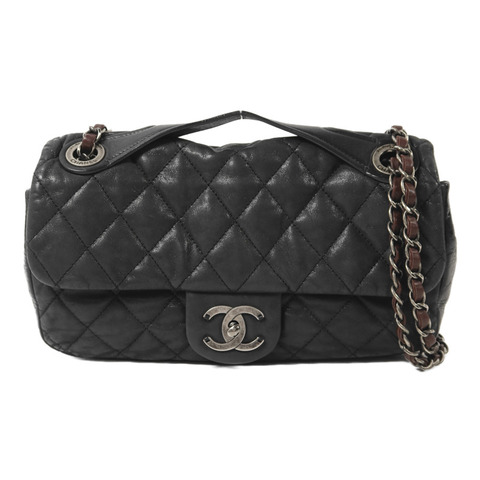 CHANEL 牛皮皮革In The Mix Flap Bag鏈帶手挽肩背兩用袋
