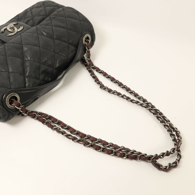 CHANEL 牛皮皮革In The Mix Flap Bag鏈帶手挽肩背兩用袋-7
