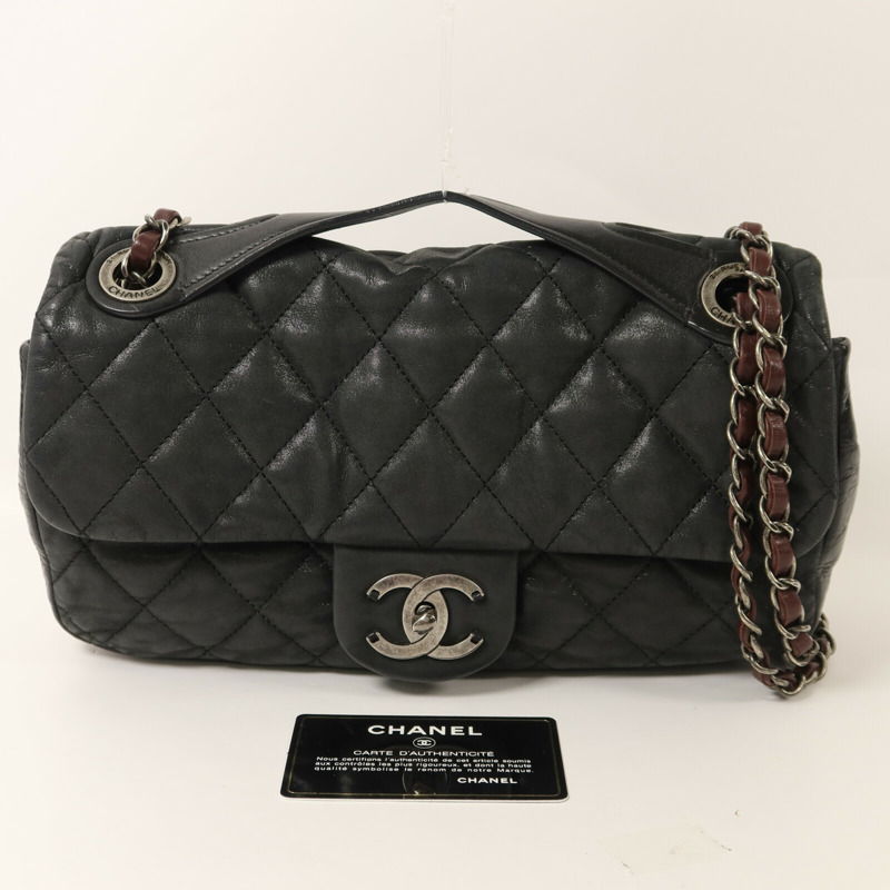 CHANEL 牛皮皮革In The Mix Flap Bag鏈帶手挽肩背兩用袋-9