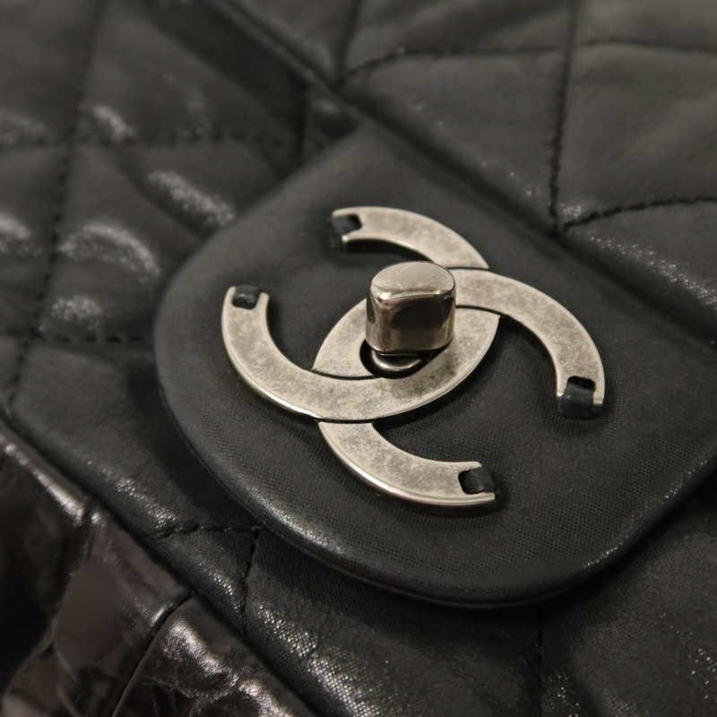CHANEL 牛皮皮革In The Mix Flap Bag鏈帶手挽肩背兩用袋-10