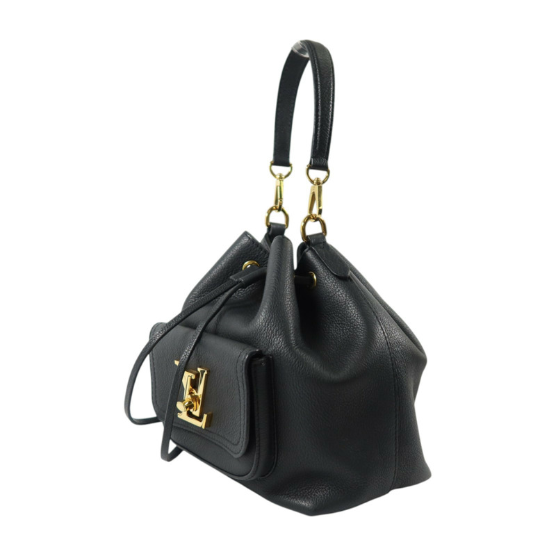 LOUIS VUITTON 牛皮皮革Lockme Bucket金扣手挽袋-2