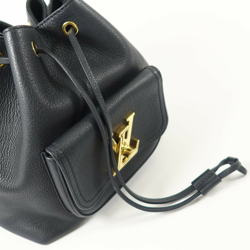LOUIS VUITTON 牛皮皮革Lockme Bucket金扣手挽袋-9