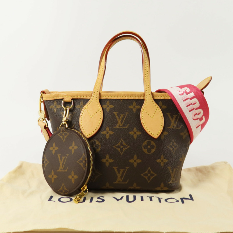 LOUIS VUITTON Monogram Neverfull BB金扣手挽肩背兩用袋-9