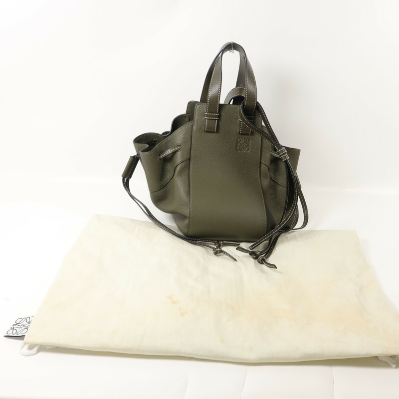 LOEWE 牛皮皮革Hammock手挽肩背兩用袋-8