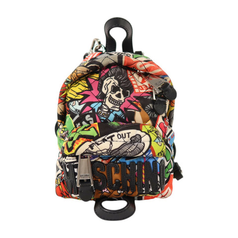 MOSCHINO 尼龍Rucksack銀扣背包